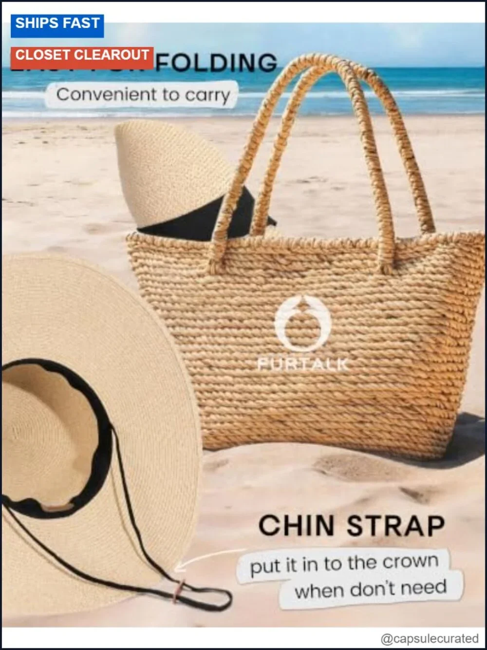 Women's Floppy Sun Hat with Paper Straw, Wide Brim, Packable for Travel